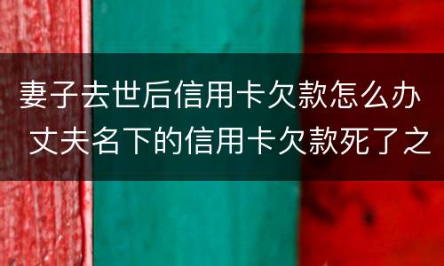 妻子去世后信用卡欠款怎么办 丈夫名下的信用卡欠款死了之后妻子