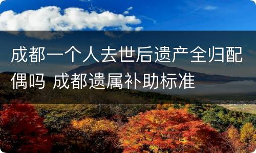 成都一个人去世后遗产全归配偶吗 成都遗属补助标准