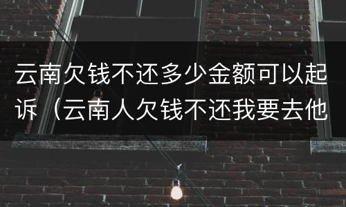 云南欠钱不还多少金额可以起诉（云南人欠钱不还我要去他那里起诉吗）