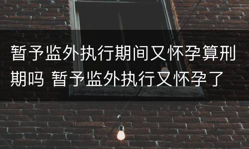 暂予监外执行期间又怀孕算刑期吗 暂予监外执行又怀孕了