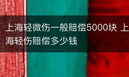 上海轻微伤一般赔偿5000块 上海轻伤赔偿多少钱