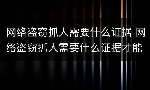 网络盗窃抓人需要什么证据 网络盗窃抓人需要什么证据才能立案