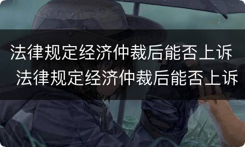 法律规定经济仲裁后能否上诉 法律规定经济仲裁后能否上诉呢