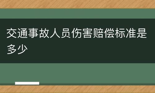 交通事故人员伤害赔偿标准是多少