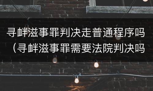 寻衅滋事罪判决走普通程序吗（寻衅滋事罪需要法院判决吗）