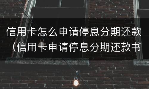 信用卡怎么申请停息分期还款（信用卡申请停息分期还款书面怎么写）