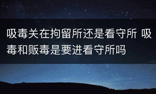 吸毒关在拘留所还是看守所 吸毒和贩毒是要进看守所吗