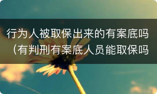 行为人被取保出来的有案底吗（有判刑有案底人员能取保吗）