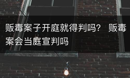 贩毒案子开庭就得判吗？ 贩毒案会当庭宣判吗