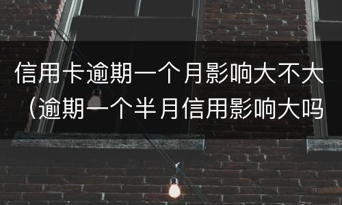 信用卡逾期一个月影响大不大（逾期一个半月信用影响大吗）