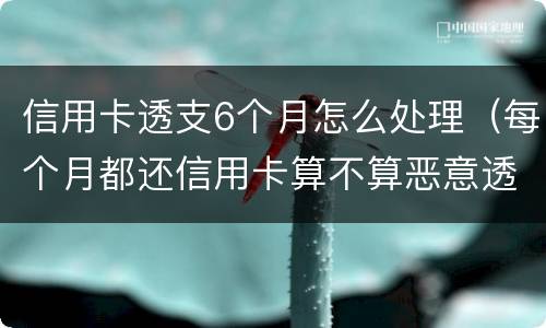 信用卡透支6个月怎么处理（每个月都还信用卡算不算恶意透支）