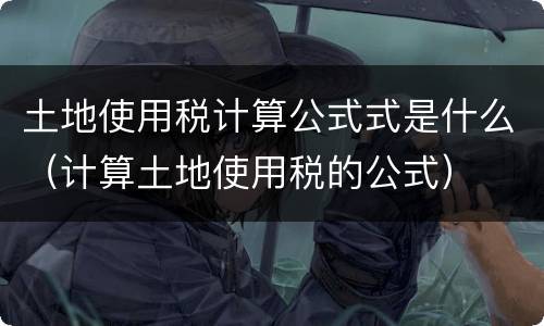 土地使用税计算公式式是什么（计算土地使用税的公式）