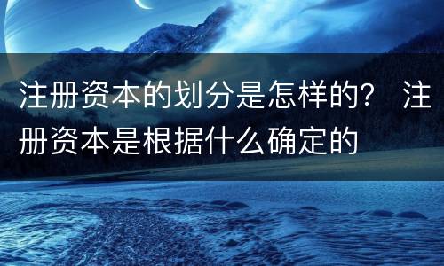 注册资本的划分是怎样的？ 注册资本是根据什么确定的