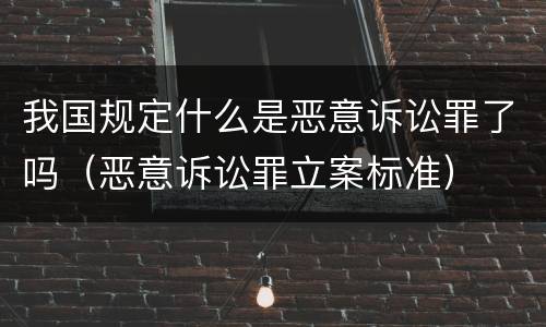 我国规定什么是恶意诉讼罪了吗（恶意诉讼罪立案标准）