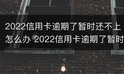 2022信用卡逾期了暂时还不上怎么办 2022信用卡逾期了暂时还不上怎么办呢