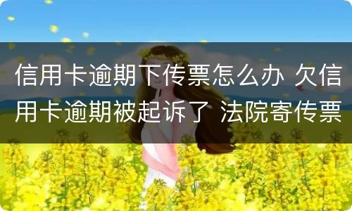 信用卡逾期下传票怎么办 欠信用卡逾期被起诉了 法院寄传票寄到哪里