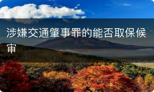 涉嫌交通肇事罪的能否取保候审