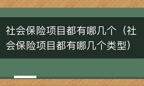 社会保险项目都有哪几个（社会保险项目都有哪几个类型）