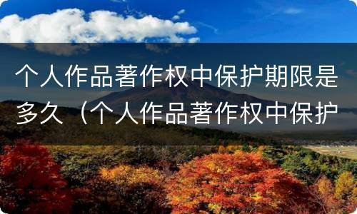 个人作品著作权中保护期限是多久（个人作品著作权中保护期限是多久啊）