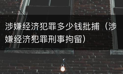 涉嫌经济犯罪多少钱批捕（涉嫌经济犯罪刑事拘留）