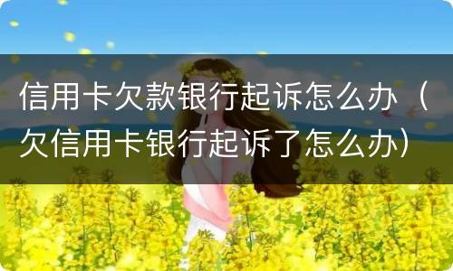 信用卡欠款银行起诉怎么办（欠信用卡银行起诉了怎么办）
