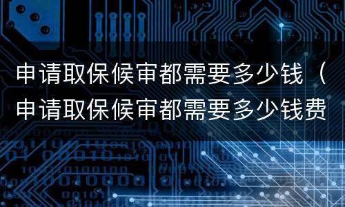 申请取保候审都需要多少钱（申请取保候审都需要多少钱费用）
