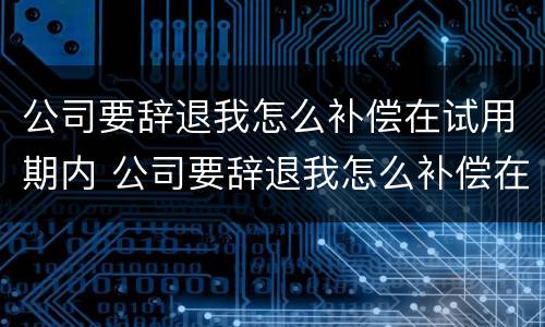 公司要辞退我怎么补偿在试用期内 公司要辞退我怎么补偿在试用期内离职