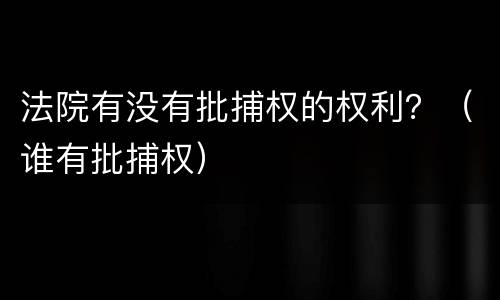 法院有没有批捕权的权利？（谁有批捕权）