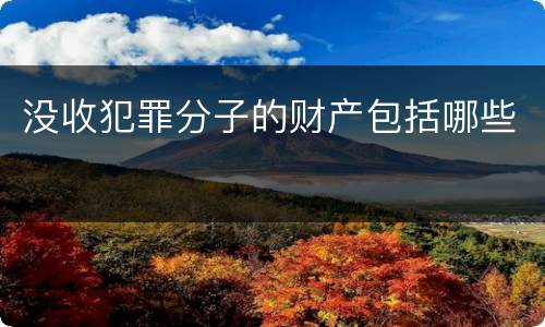没收犯罪分子的财产包括哪些