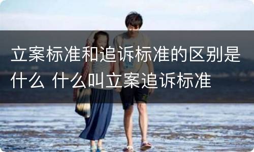 立案标准和追诉标准的区别是什么 什么叫立案追诉标准