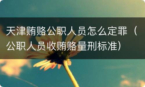 天津贿赂公职人员怎么定罪（公职人员收贿赂量刑标准）