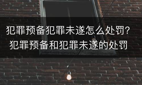 犯罪预备犯罪未遂怎么处罚？ 犯罪预备和犯罪未遂的处罚