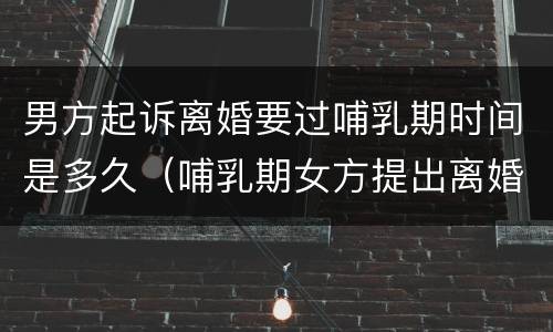 男方起诉离婚要过哺乳期时间是多久（哺乳期女方提出离婚多久判离）
