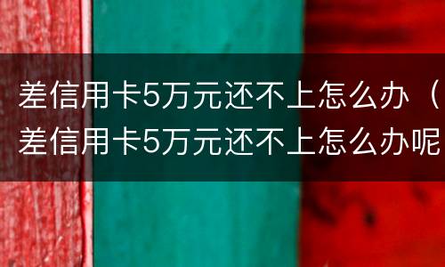 差信用卡5万元还不上怎么办（差信用卡5万元还不上怎么办呢）