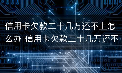 信用卡欠款二十几万还不上怎么办 信用卡欠款二十几万还不上怎么办呀