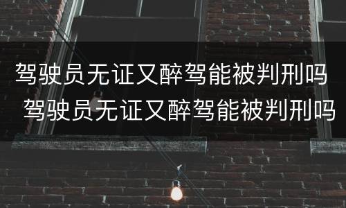 驾驶员无证又醉驾能被判刑吗 驾驶员无证又醉驾能被判刑吗知乎