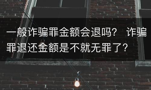 一般诈骗罪金额会退吗？ 诈骗罪退还金额是不就无罪了?
