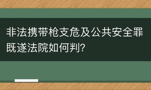 非法携带枪支危及公共安全罪既遂法院如何判？