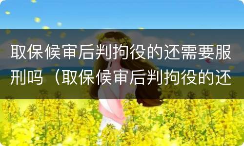 取保候审后判拘役的还需要服刑吗（取保候审后判拘役的还需要服刑吗）