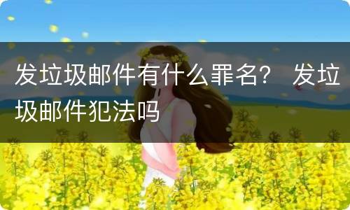 发垃圾邮件有什么罪名？ 发垃圾邮件犯法吗