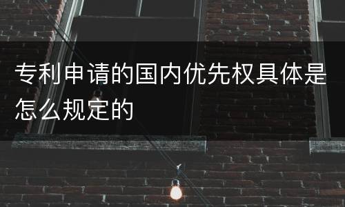 专利申请的国内优先权具体是怎么规定的