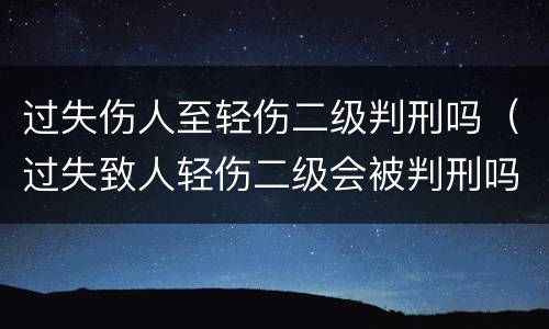 过失伤人至轻伤二级判刑吗（过失致人轻伤二级会被判刑吗）