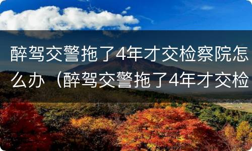 醉驾交警拖了4年才交检察院怎么办（醉驾交警拖了4年才交检察院怎么办理）
