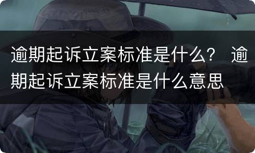 逾期起诉立案标准是什么？ 逾期起诉立案标准是什么意思
