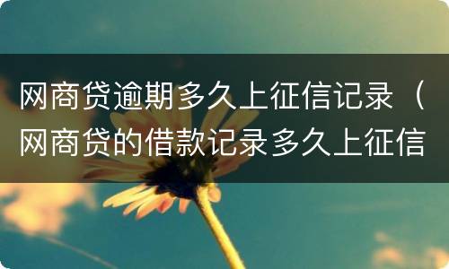 网商贷逾期多久上征信记录（网商贷的借款记录多久上征信）
