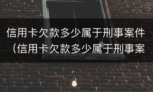 信用卡欠款多少属于刑事案件（信用卡欠款多少属于刑事案件范围）