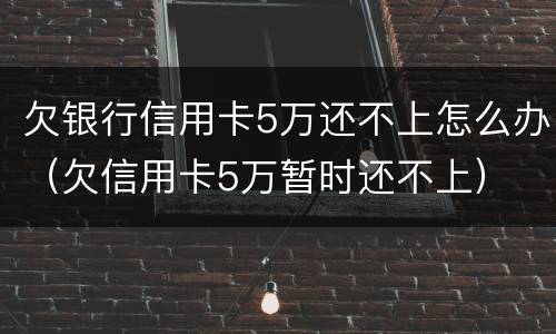 欠银行信用卡5万还不上怎么办（欠信用卡5万暂时还不上）