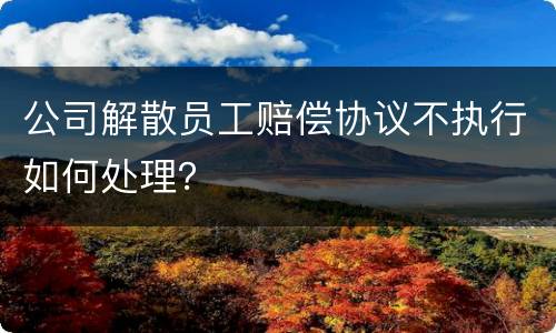 公司解散员工赔偿协议不执行如何处理？
