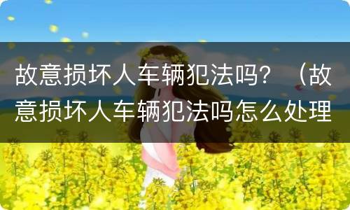 故意损坏人车辆犯法吗？（故意损坏人车辆犯法吗怎么处理）