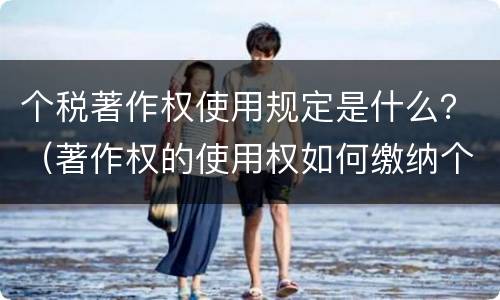 个税著作权使用规定是什么？（著作权的使用权如何缴纳个税）